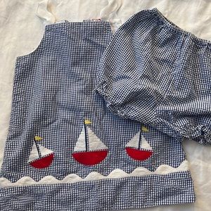 Petit Ami Gingham Sailboat Dress